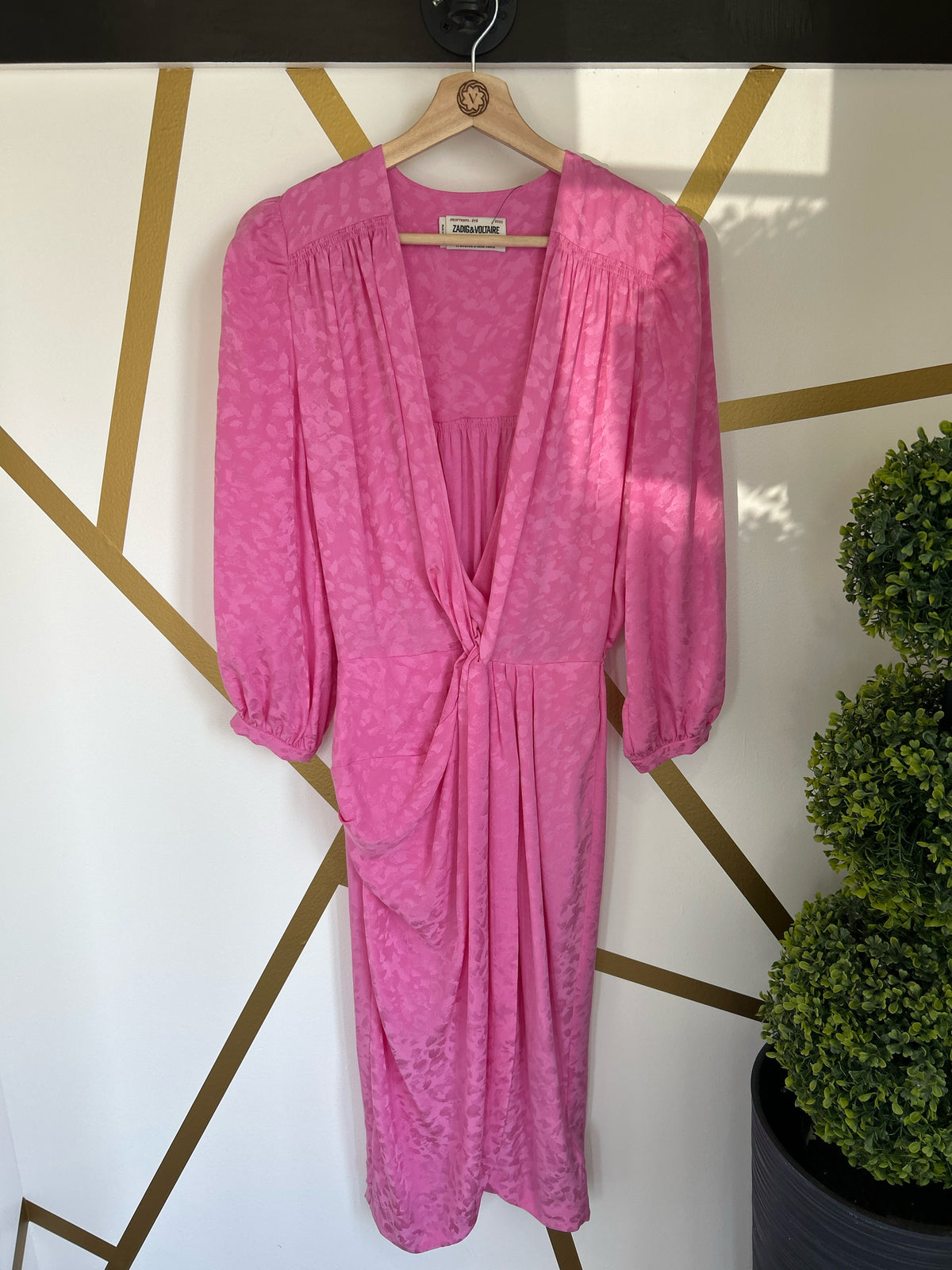 zadig voltaire pink dress Zadig & Voltaire Rozo Twist Front Silk Dress